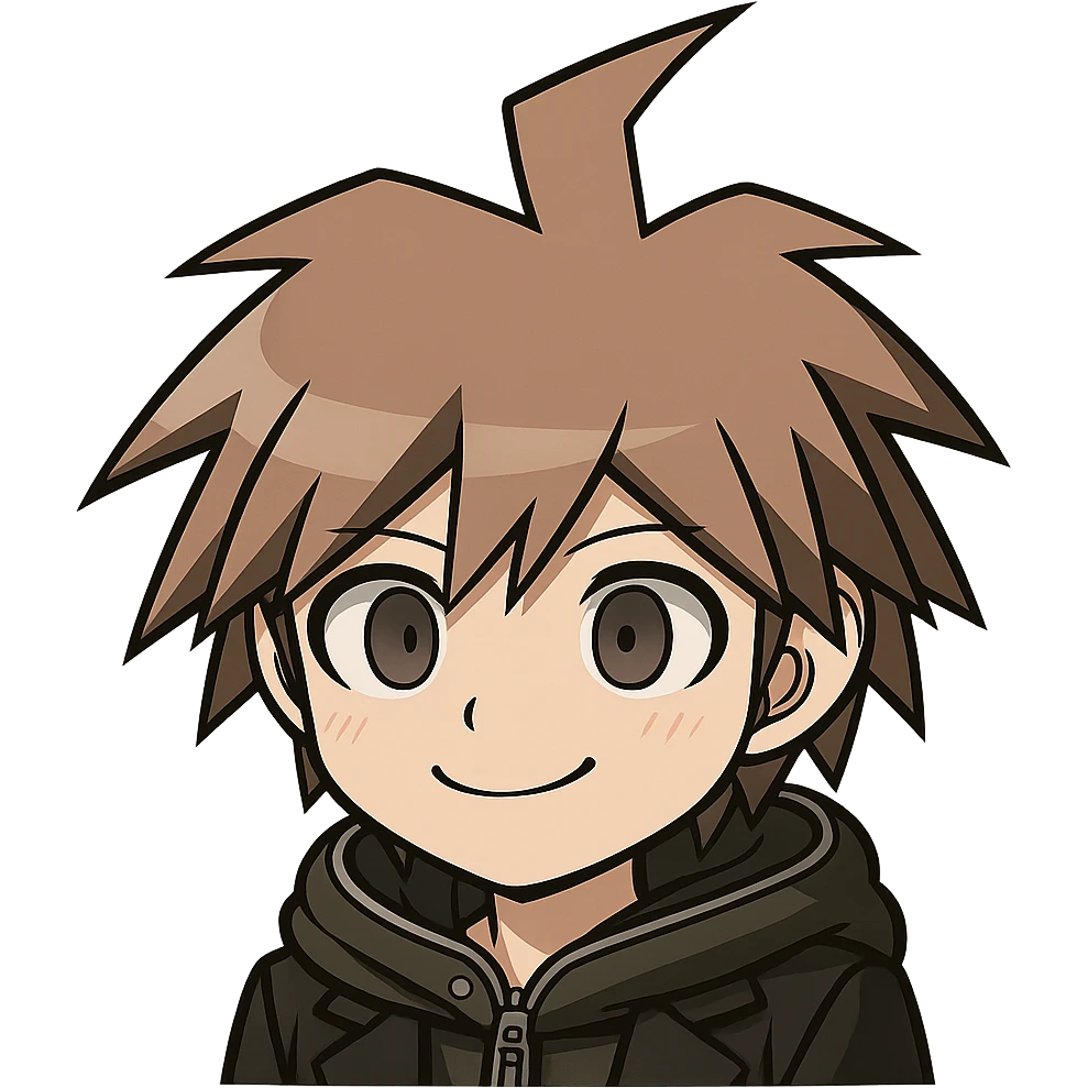 Danganronpa style emoji of Makoto Naegi emoji