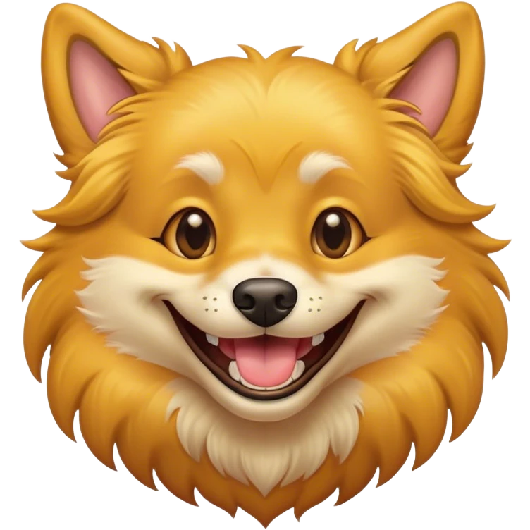 Dog smiling with gold teeth emoji