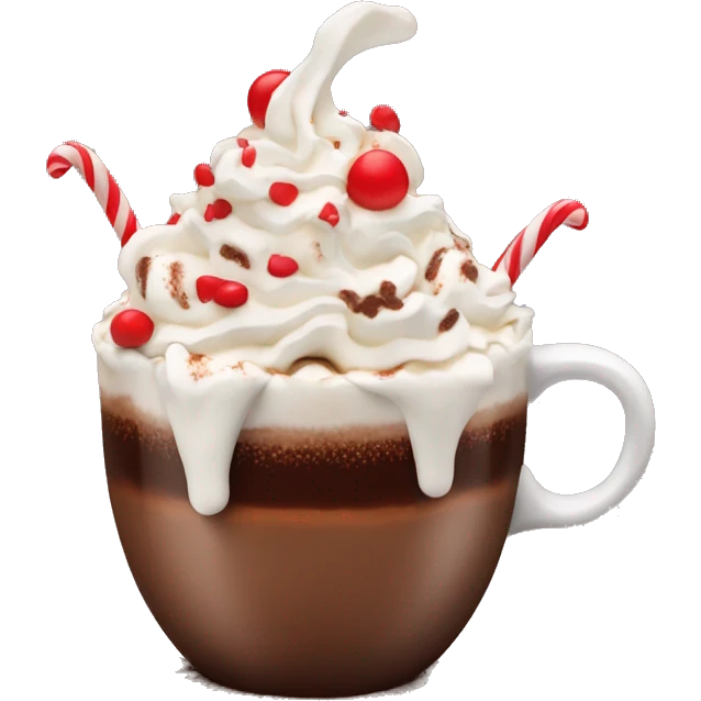 hot chocolate with whipped cream and red sprinkles on top emoji