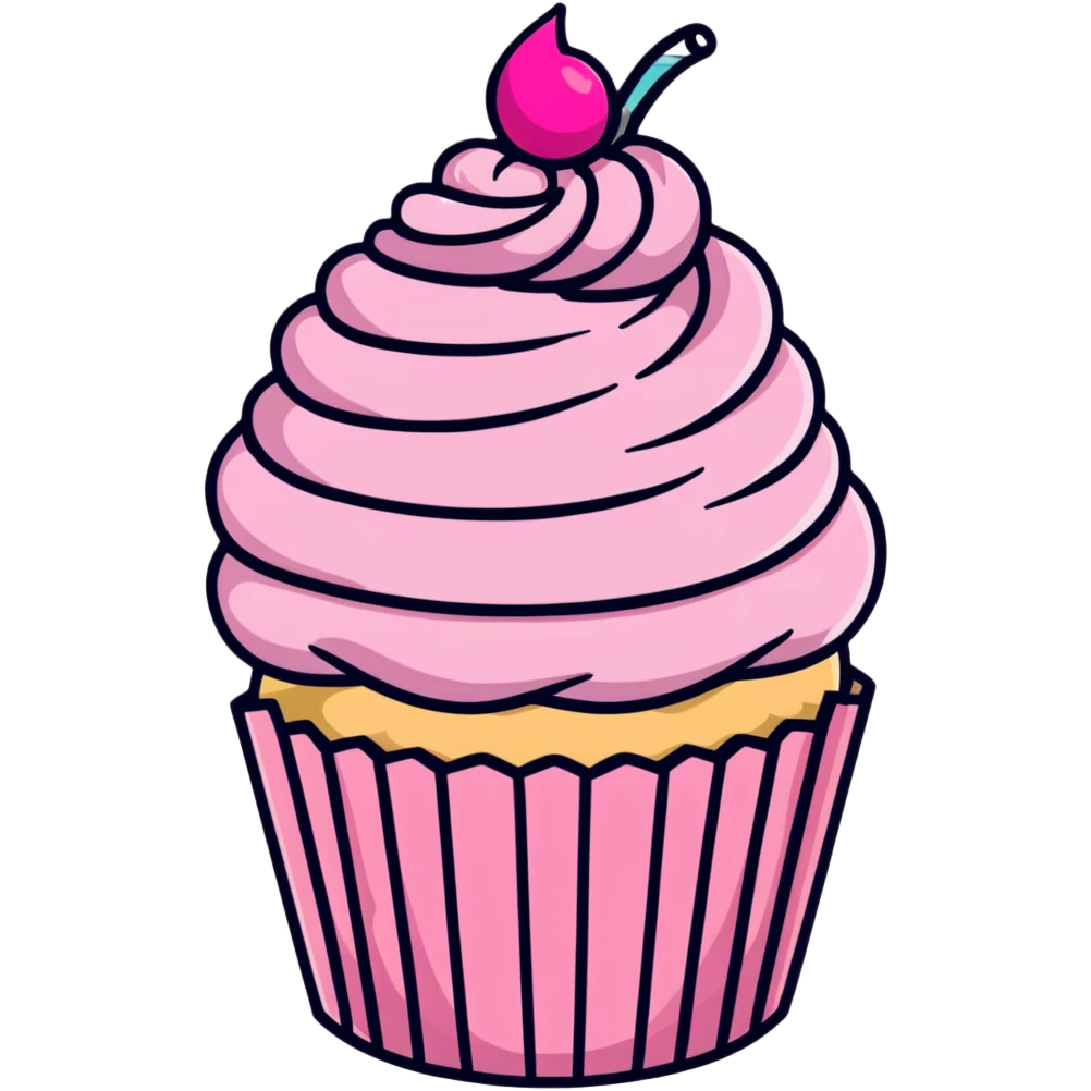 cupcake with pink icing emoji