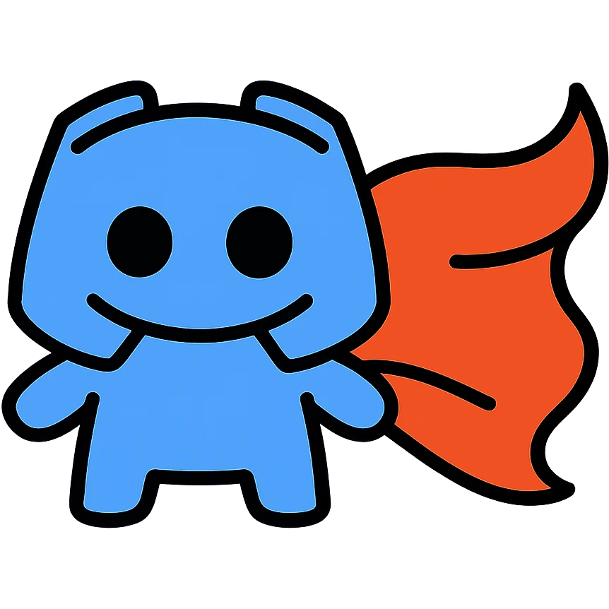 Discord logo mascot with flowing cape emoji