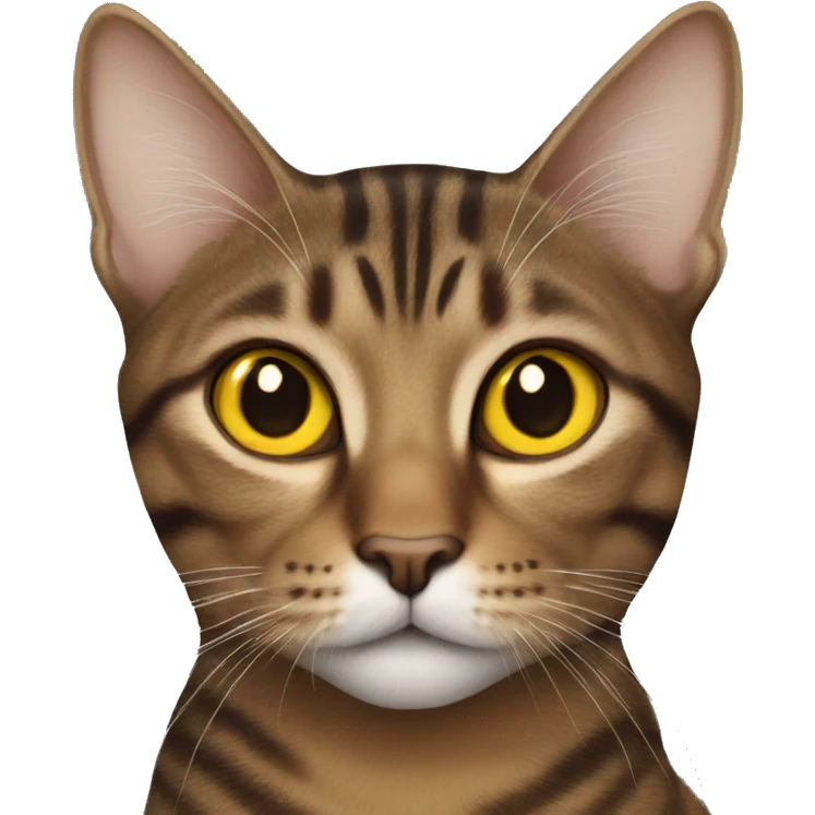 Brown tabby cat with yellow eyes emoji
