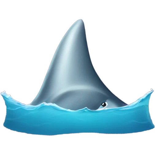 Shark fin sticking out of ocean emoji