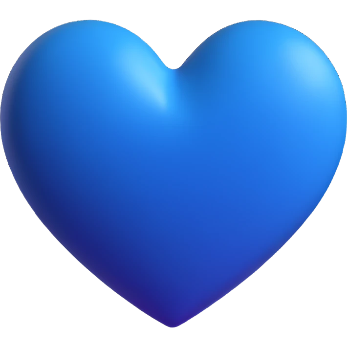 indigo heart, 3D style, no text emoji