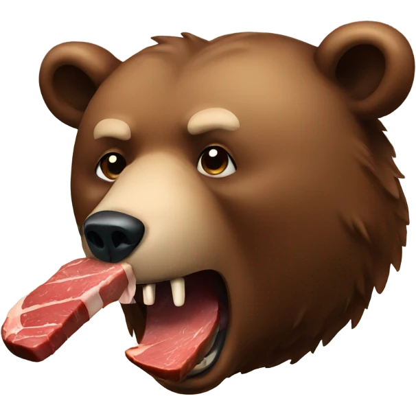 Bear eating steak emoji