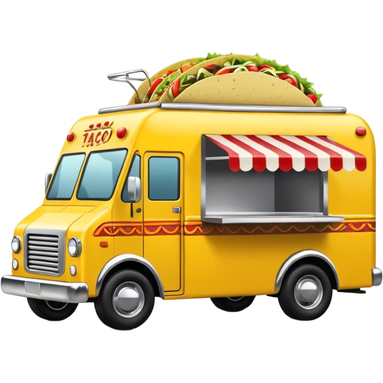 yellow tacos truck. emoji