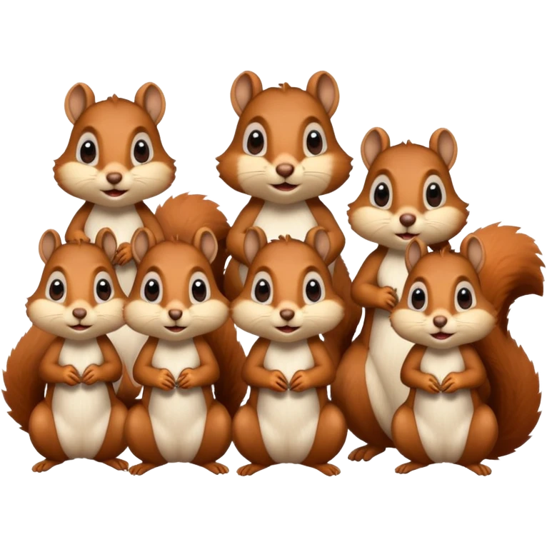 6 squirrels looking and amazed with awe emoji