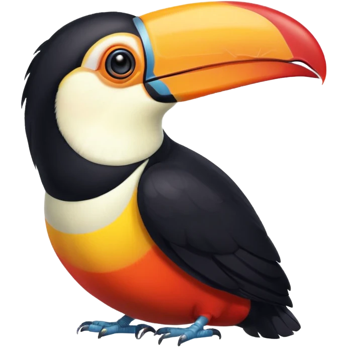 toucan emoji, large colorful beak, friendly look emoji