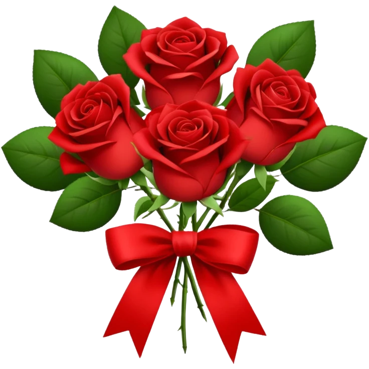 classic red roses bouquet emoji
