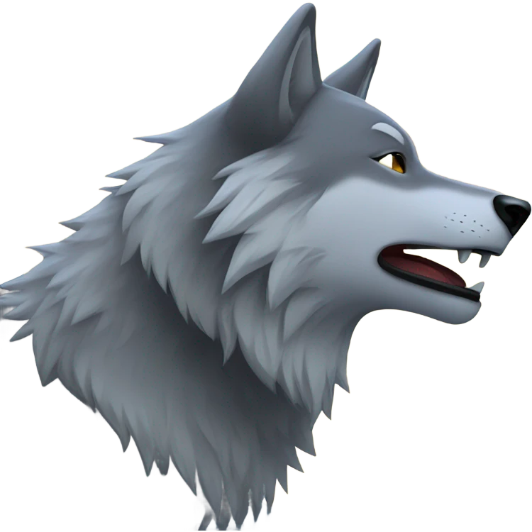 alpha wolf howling at the moon emoji