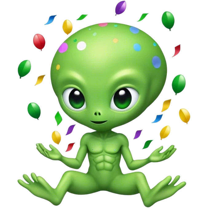 Alienígena con confeti emoji