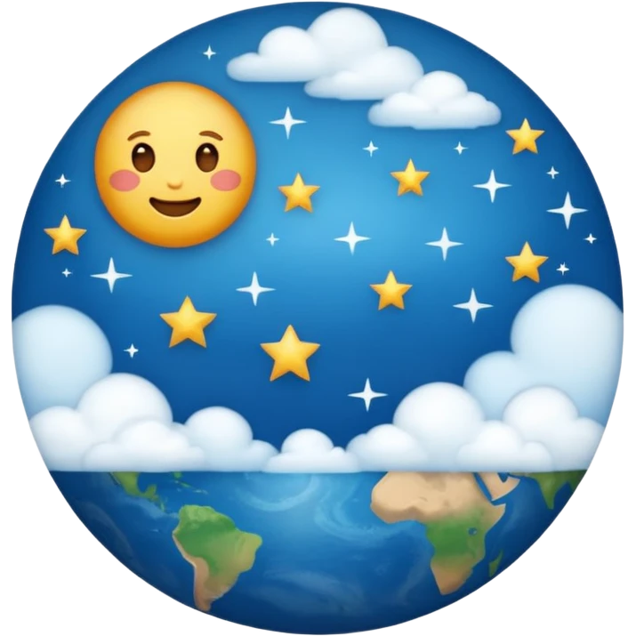 an emoji that circular like the emoji of earth but withh the representation of heaven/sky/aethenum emoji