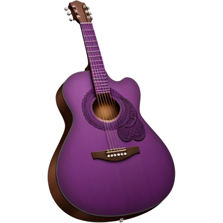 dark reddish-purple acoustic guitar with lace black details emoji