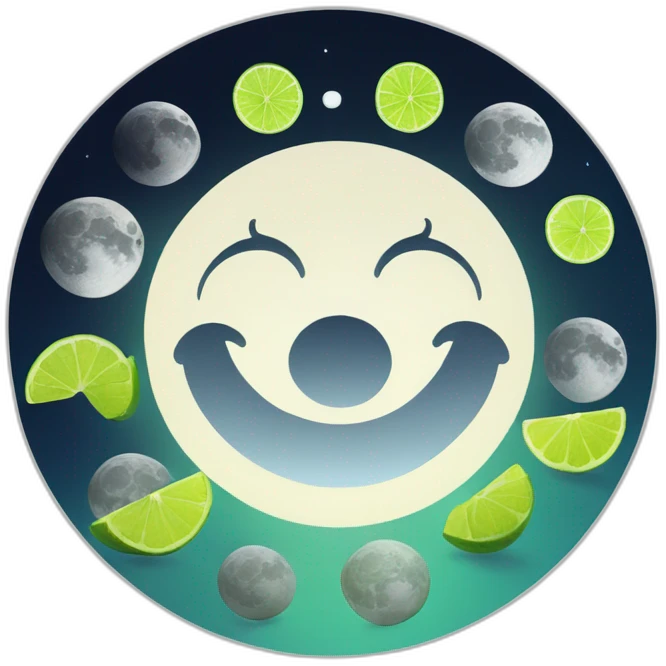 the 8 phases of Moon but there's a Slice of Lime instead of the Moom. emoji