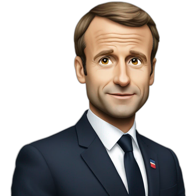 Emmanuel Macron qui lève le majeure emoji