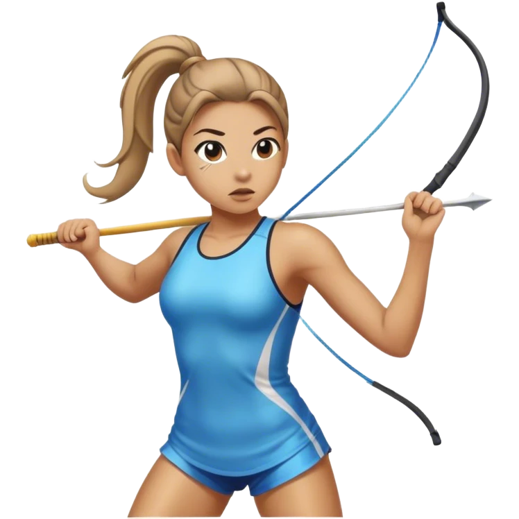 Girl with ponytail throwing javelin emoji