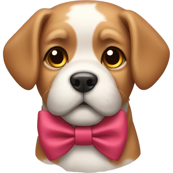 Dog wearing bow emoji