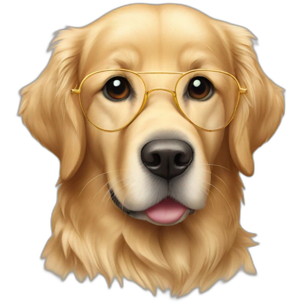 Golden retriever avec des lunettes de soleil emoji