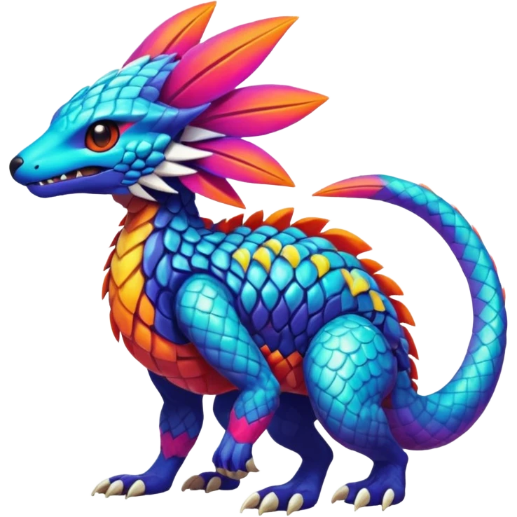  exotic tropical cyber-Protogen-Fakémon-Pokémon-Vernid-creature emoji
