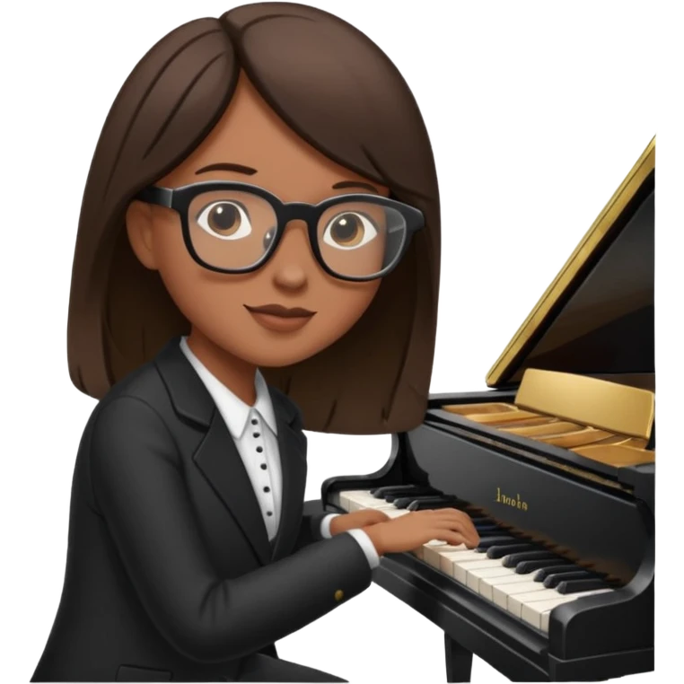 Brunette  and glassespianists emoji