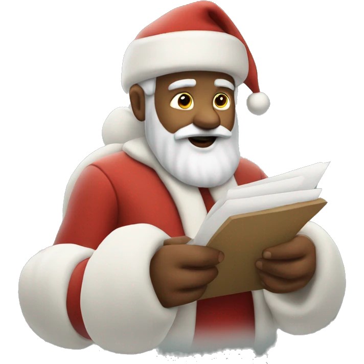 Santa clause writing list emoji