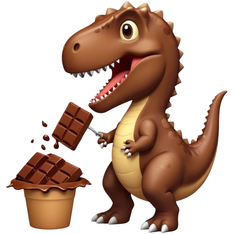 Chocolate eating by a dinosaure emoji