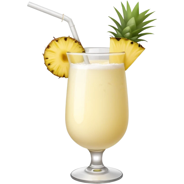 Pina Colada – coconut or glass with pineapple slice and straw emoji