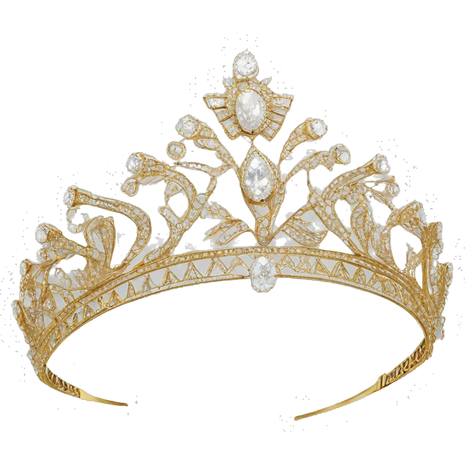 russian style art deco diamond tiara gold  emoji