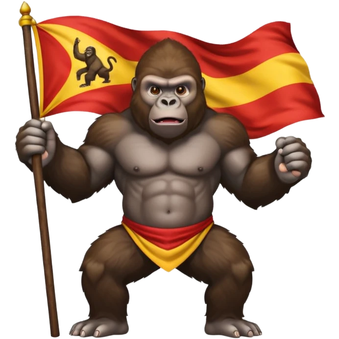 Gorilla holding Congo flag emoji