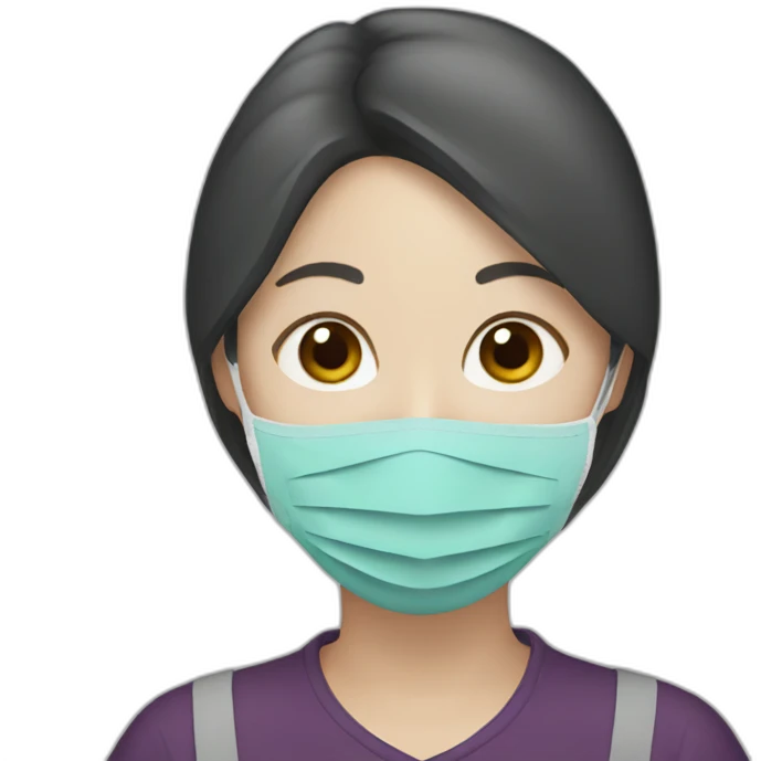 ASIAN WOMAN WITH FFP3 MASK emoji