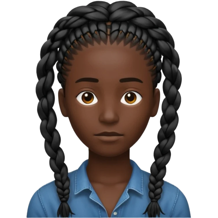 silhouette of a head with braided dreadlocks emoji