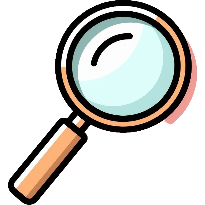 decorative magnifying glass emoji