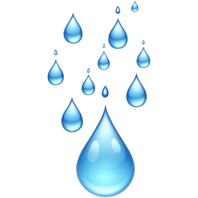 Time paused, droplets floating around emoji