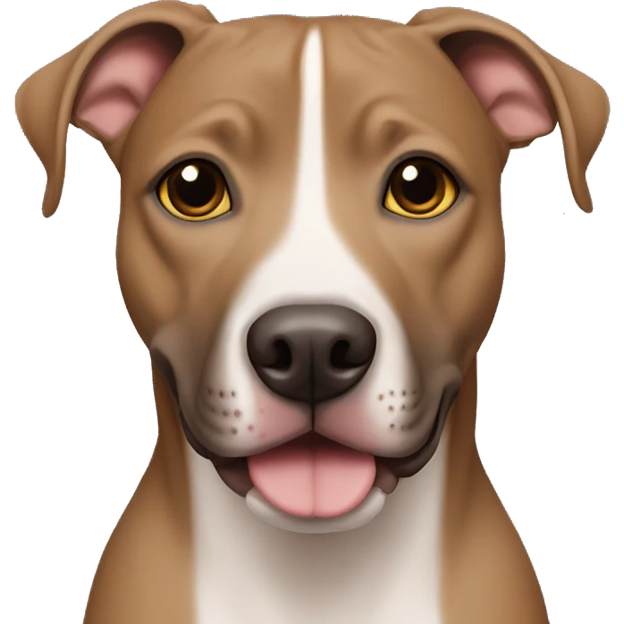 half pitbull half whippet, all brown face emoji