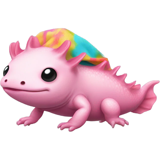Pink axolotl with a hoodie on emoji