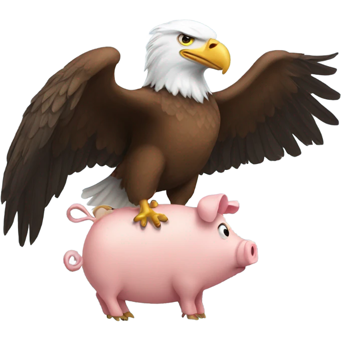 Eagle carrying a pig emoji