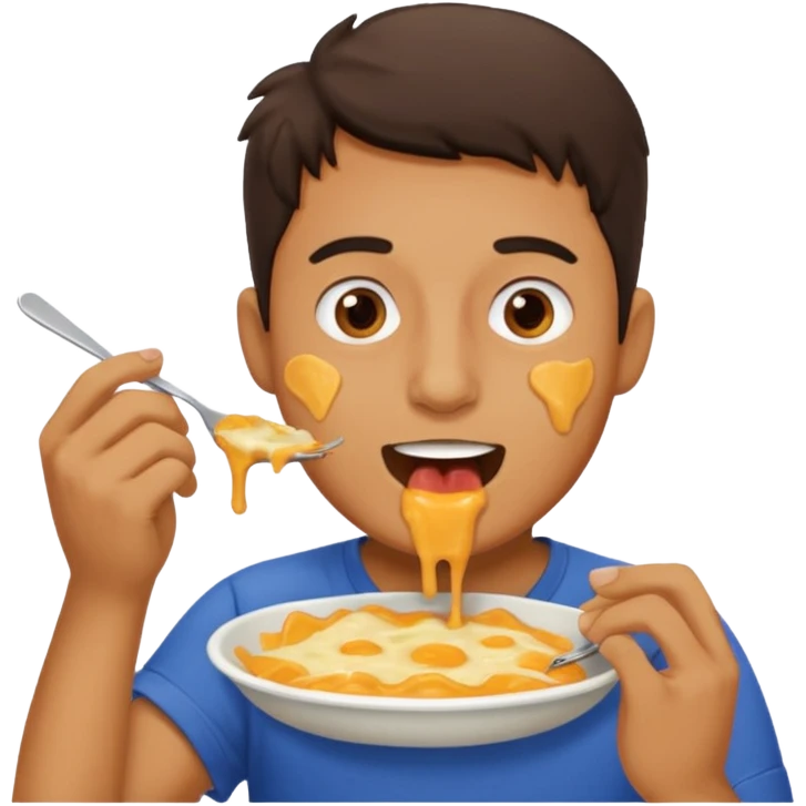 Show a man eating a Slopper emoji
