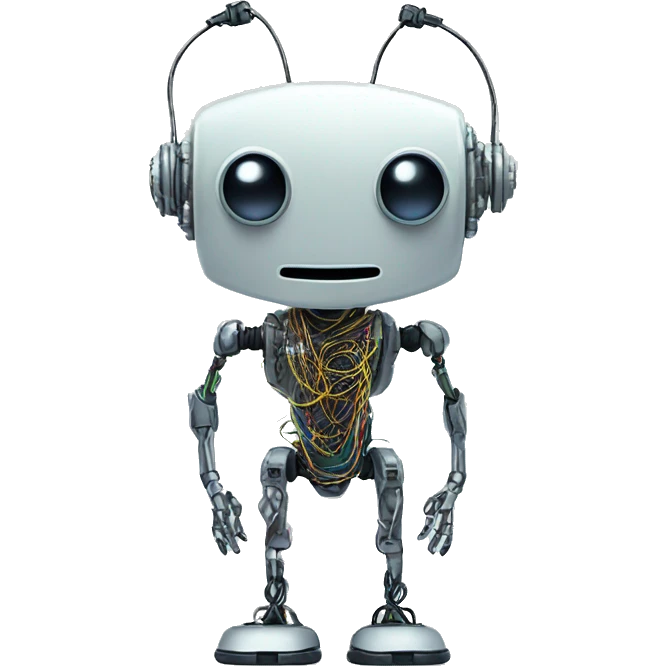 Alien robot with wires and circuits emoji