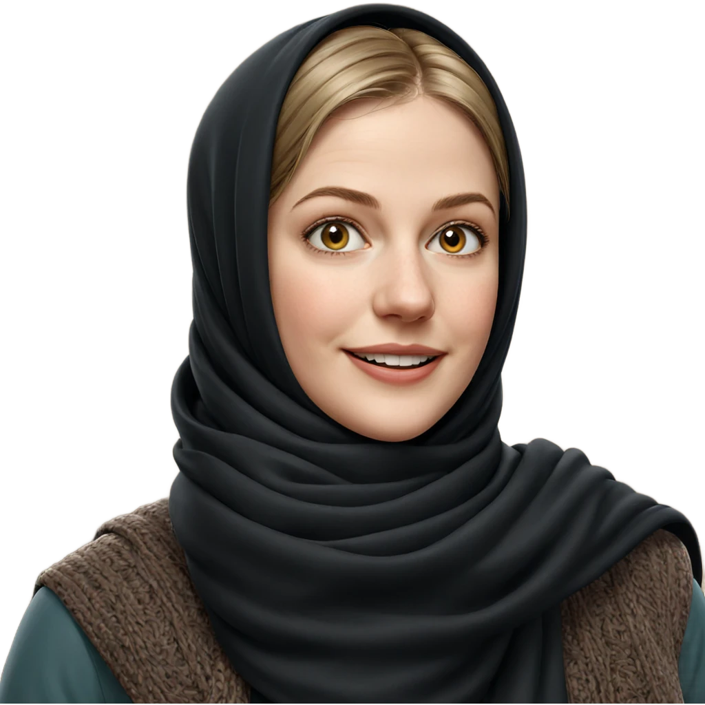 smiling girl in scarf portrait emoji