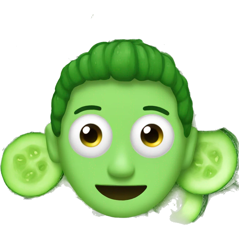 emoji with cucumber eyes emoji