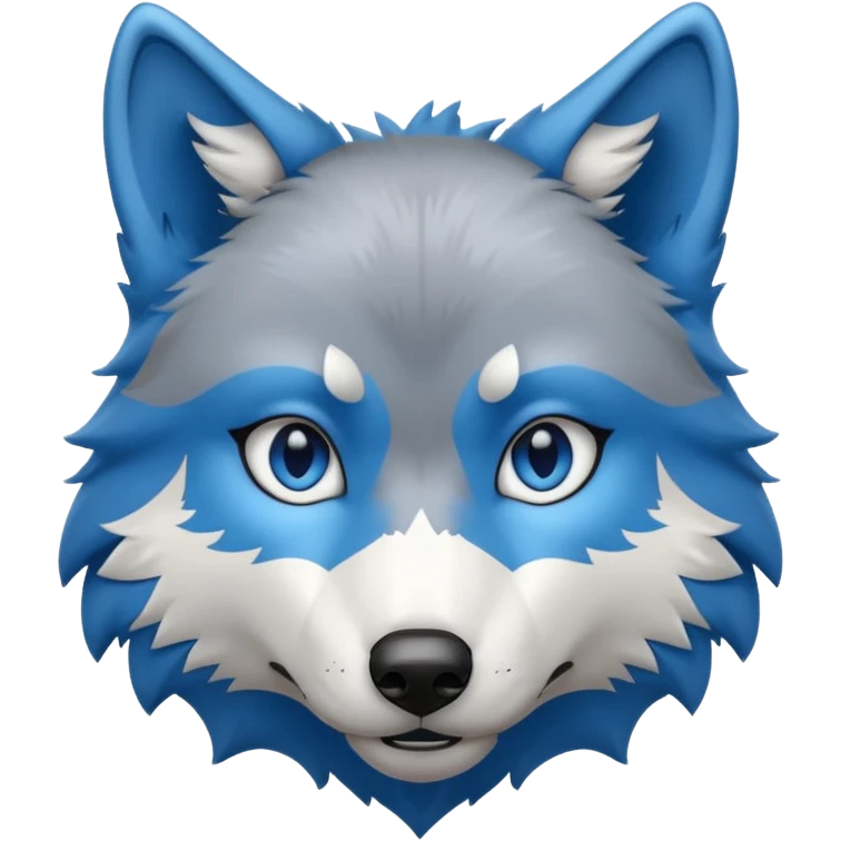 Really cool wolf with blue eyes and a small bit of blue fur￼ emoji
