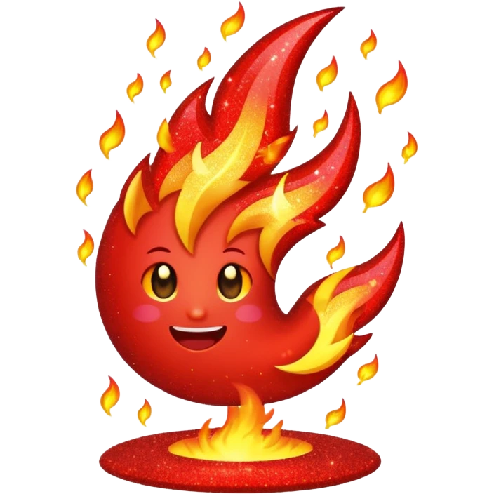 red glittter fire emoji