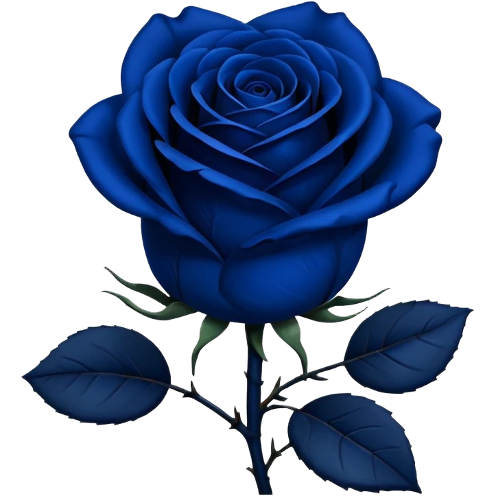 Dark blue rose with a black stem emoji