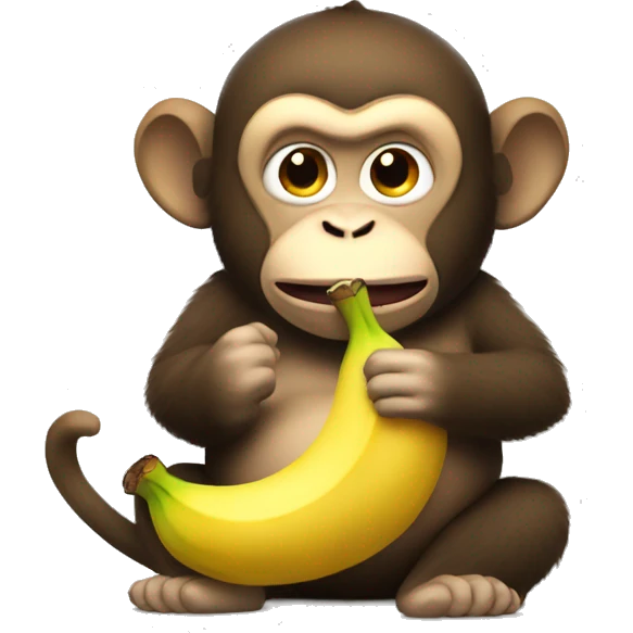 Fat monkey eating a banana  emoji