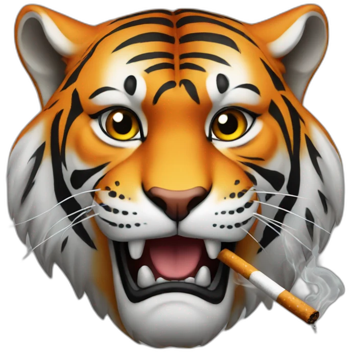 Smoking tiger emoji