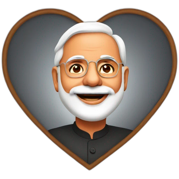 Heart with modi ji emoji