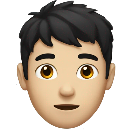 boy with black hair black eye emoji