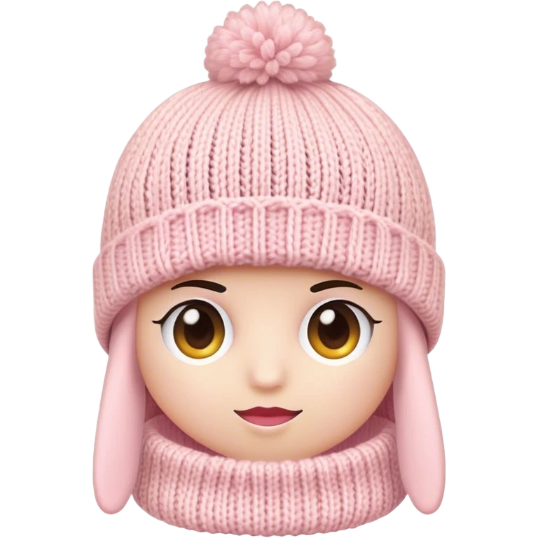pastel pink knitted hat emoji