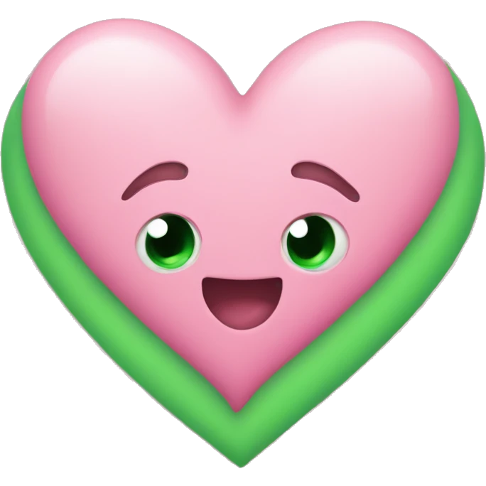 Big pink heart and one little green heart  emoji