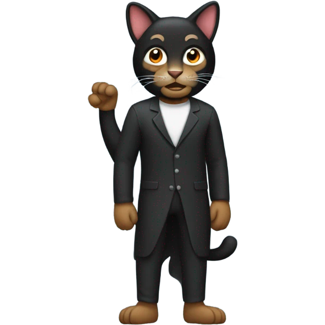 Black guy dressed as a cat emoji